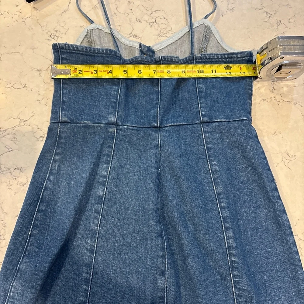Pull&Bear Cami Denim Mini Dress‎ sweetheart neck spaghetti straps Size m - Picture 9 of 10